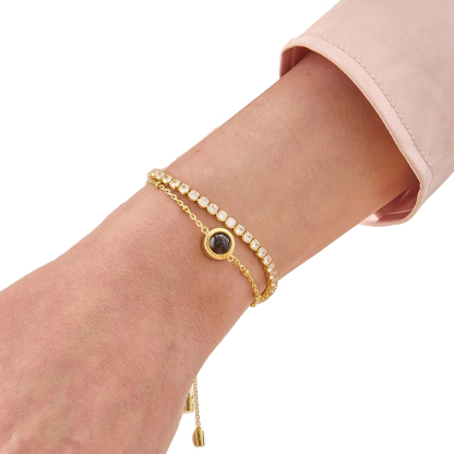 Personalized Tennis Chain Photo Projection Bracelet