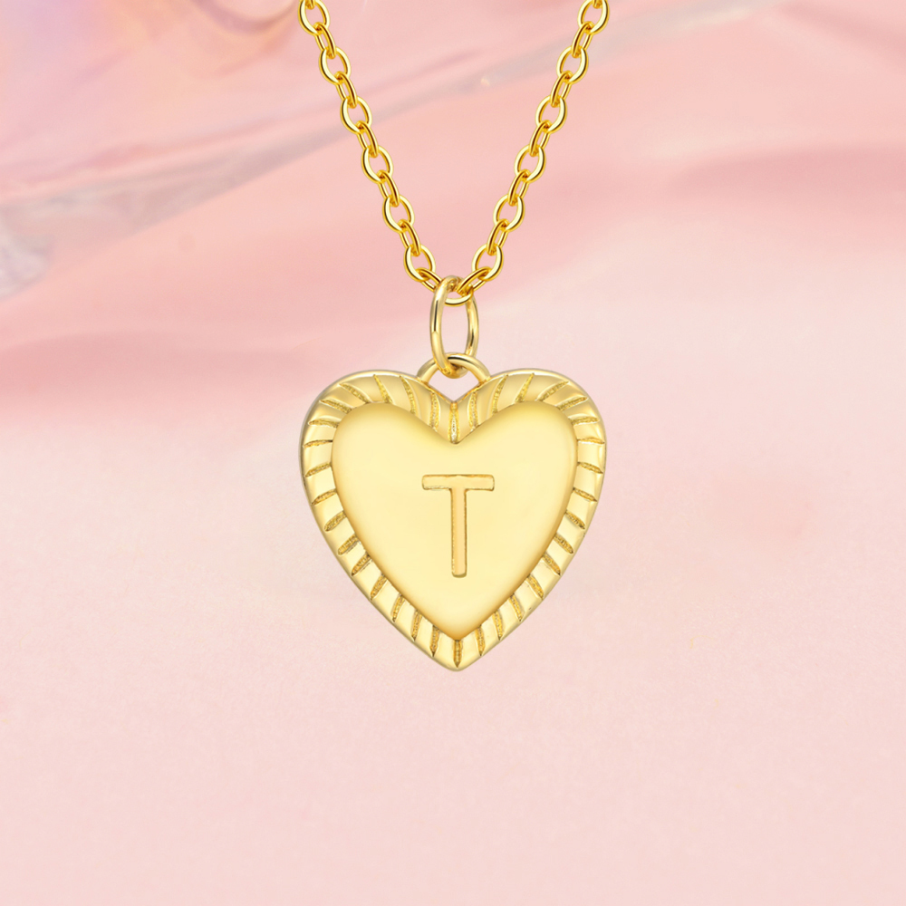 Personalized Heart Shaped Initial Necklaces
