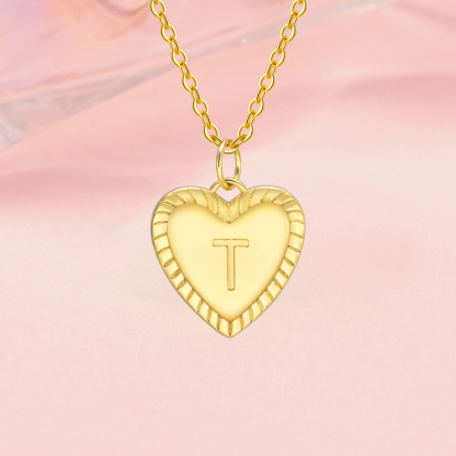 Personalized Heart Shaped Initial Necklaces