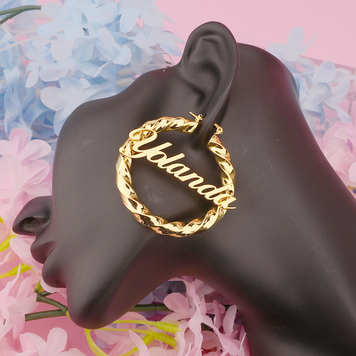 Personalized Twist Hoop Earring Fashion Name Earrings 