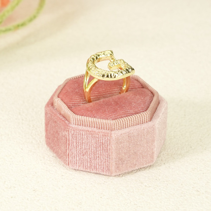Nugget Ring Gold Plated Personalized Custom Initial Ring