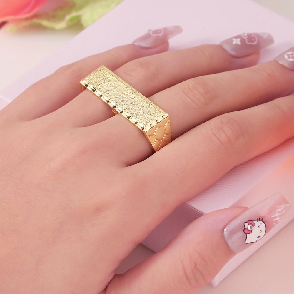 Two Double Finger Classic Plated Nugget Ring