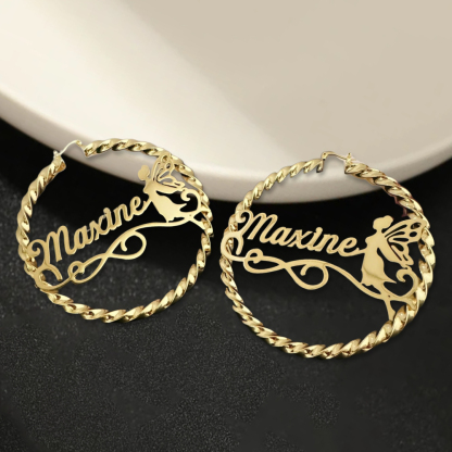 Twist Hoop Name Earrings Custom Earrings For Women