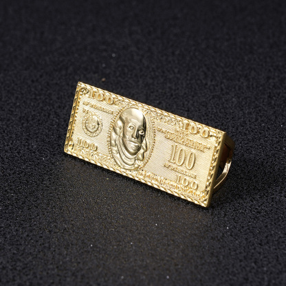 Hundred Dollar Bill Money Ring Two Finger Ring