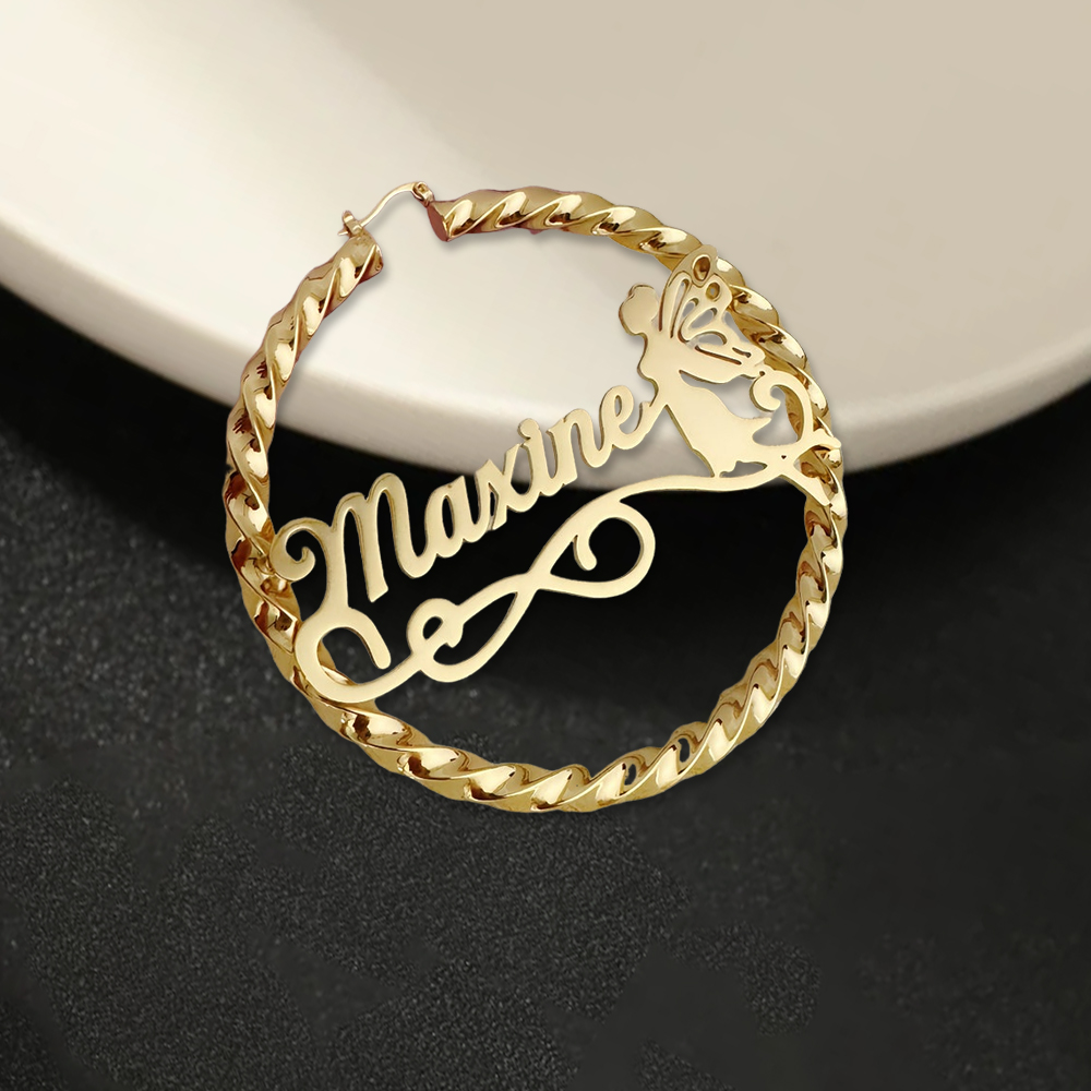 Twist Hoop Name Earrings Custom Earrings For Women