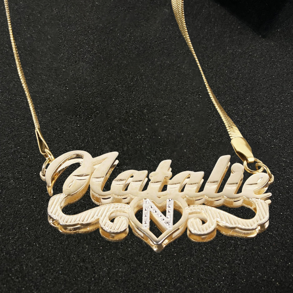 Two Tone Double Layer Personalized Name Necklace