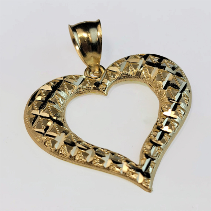 Rope Chain Gold Plated Heart Cut Necklace