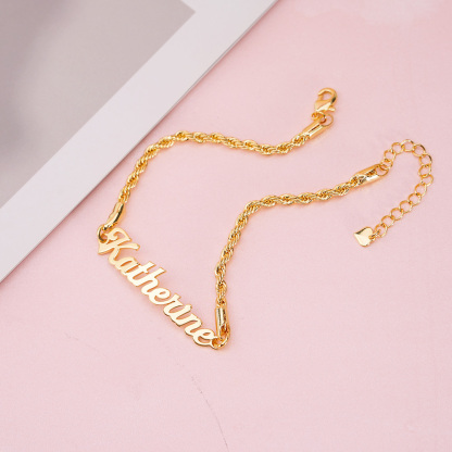 Personalized Rope Chain Name Bracelet