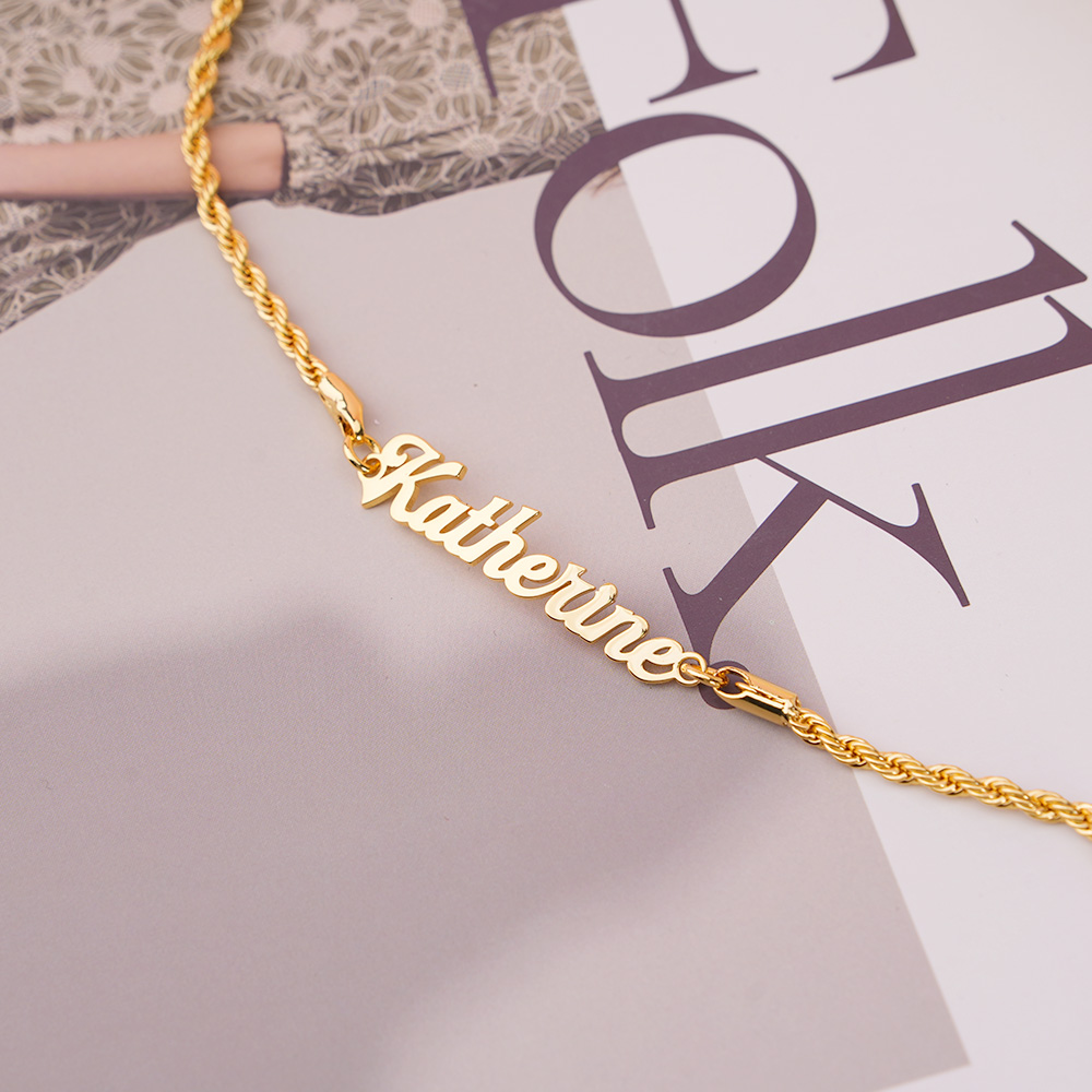 Personalized Rope Chain Name Bracelet