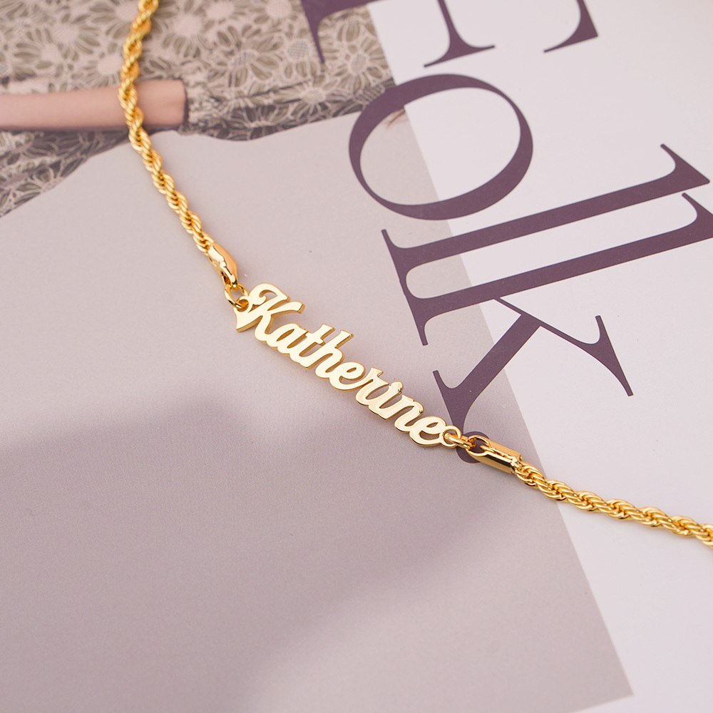 Personalized Rope Chain Name Bracelet