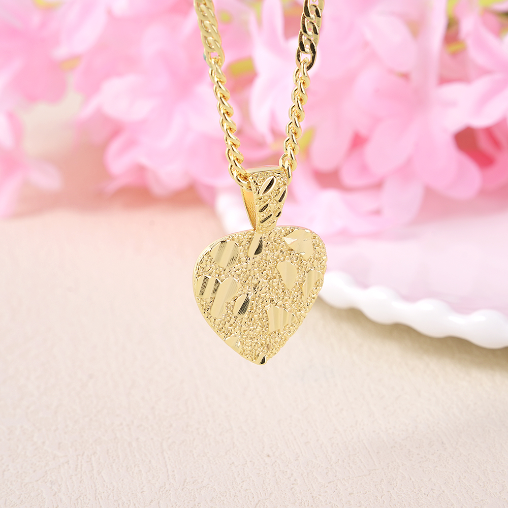 Gold Plated Heart Shaped Nugget Necklace