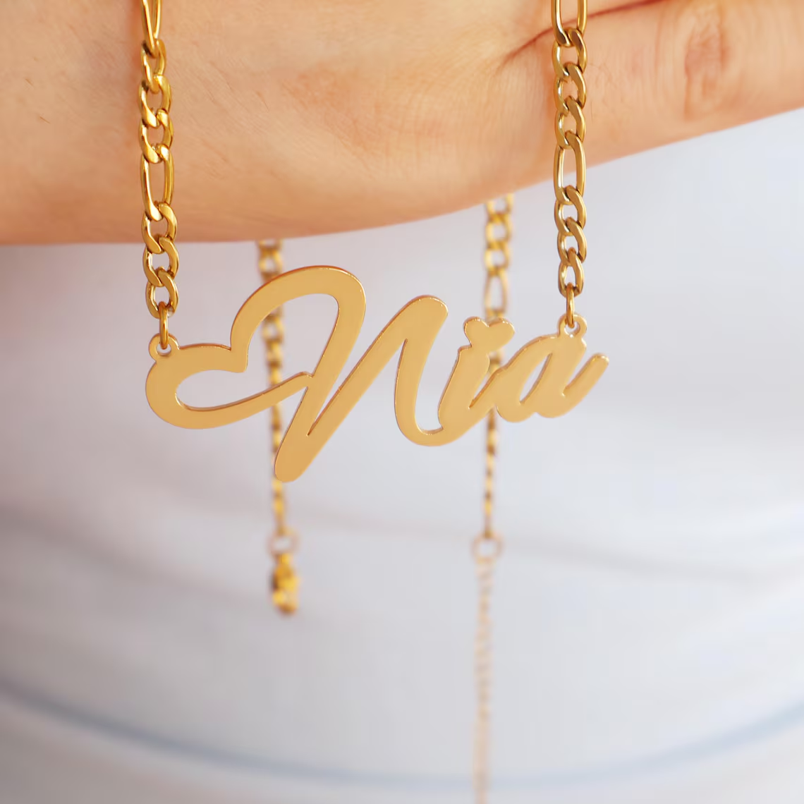 Heart Nameplate Personalized Necklace