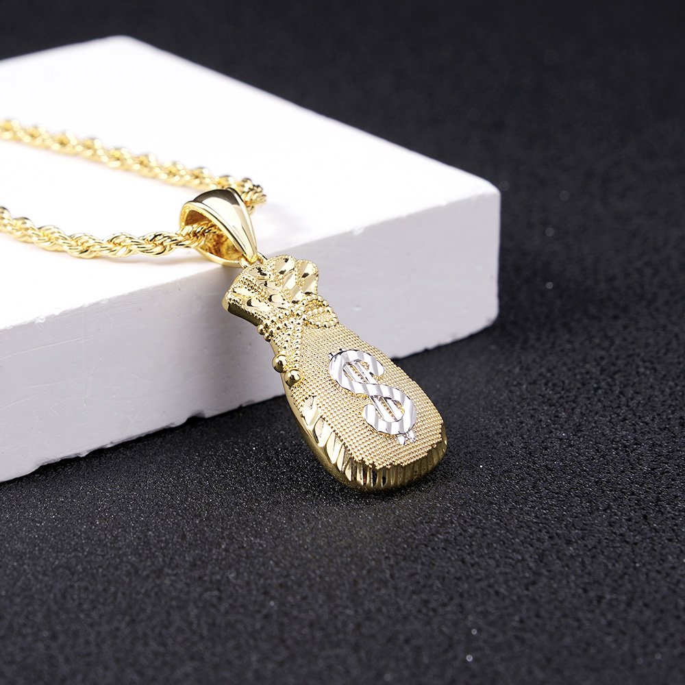 Money Bag Lucky Charm Pendant Necklace 