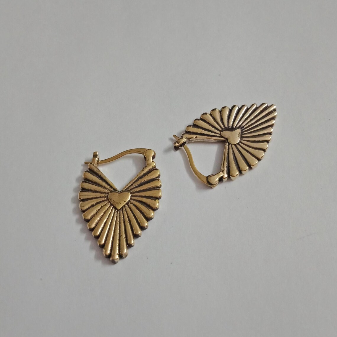 Vintage Style Gold Plated Heart Earrings