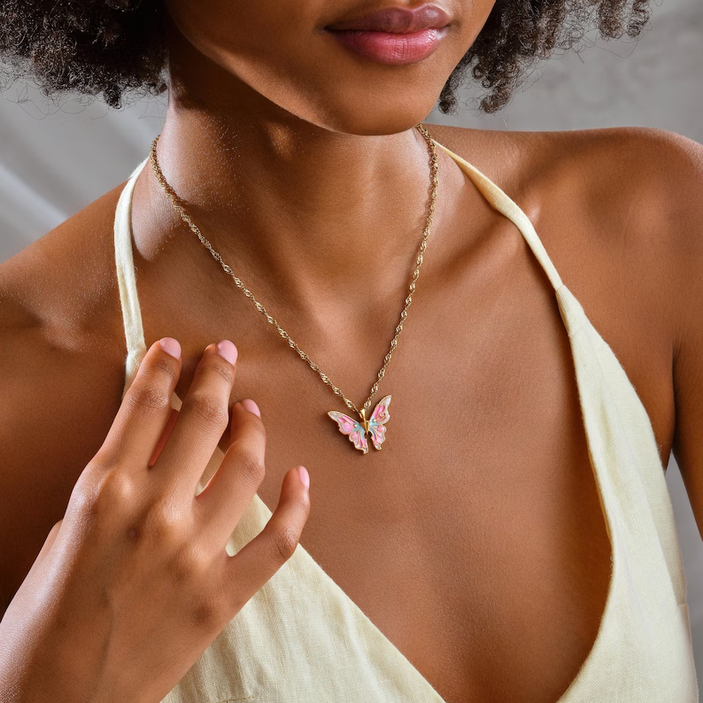 Gold Plated Magical Fairy Butterly Necklace