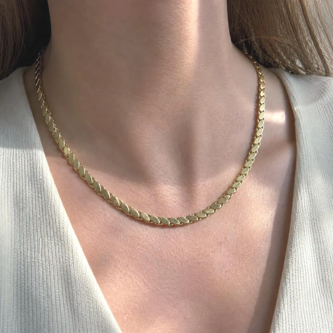 Gold Plated Link Chain Vintage Style