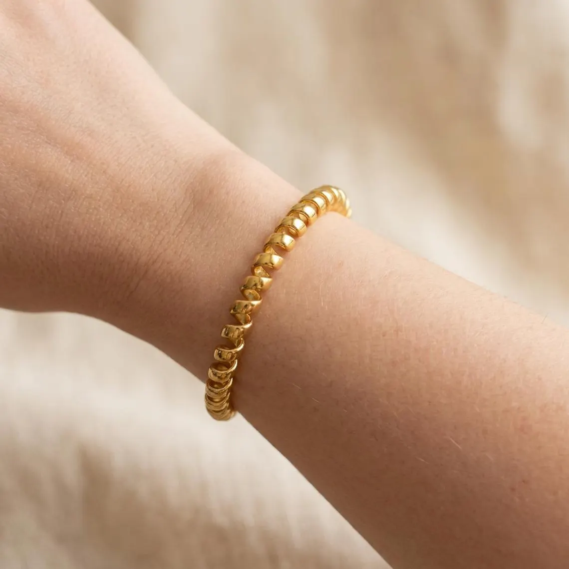 Twisted Open Cuff Bangle Chunky Chain Bracelet Stainless Steel