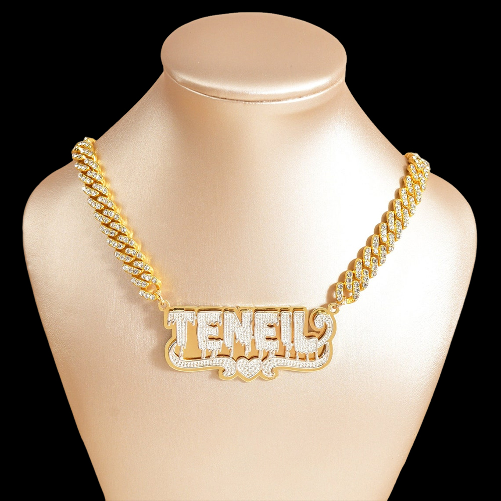 Drop Letter Name Necklace Custom Double Plated Name Necklace