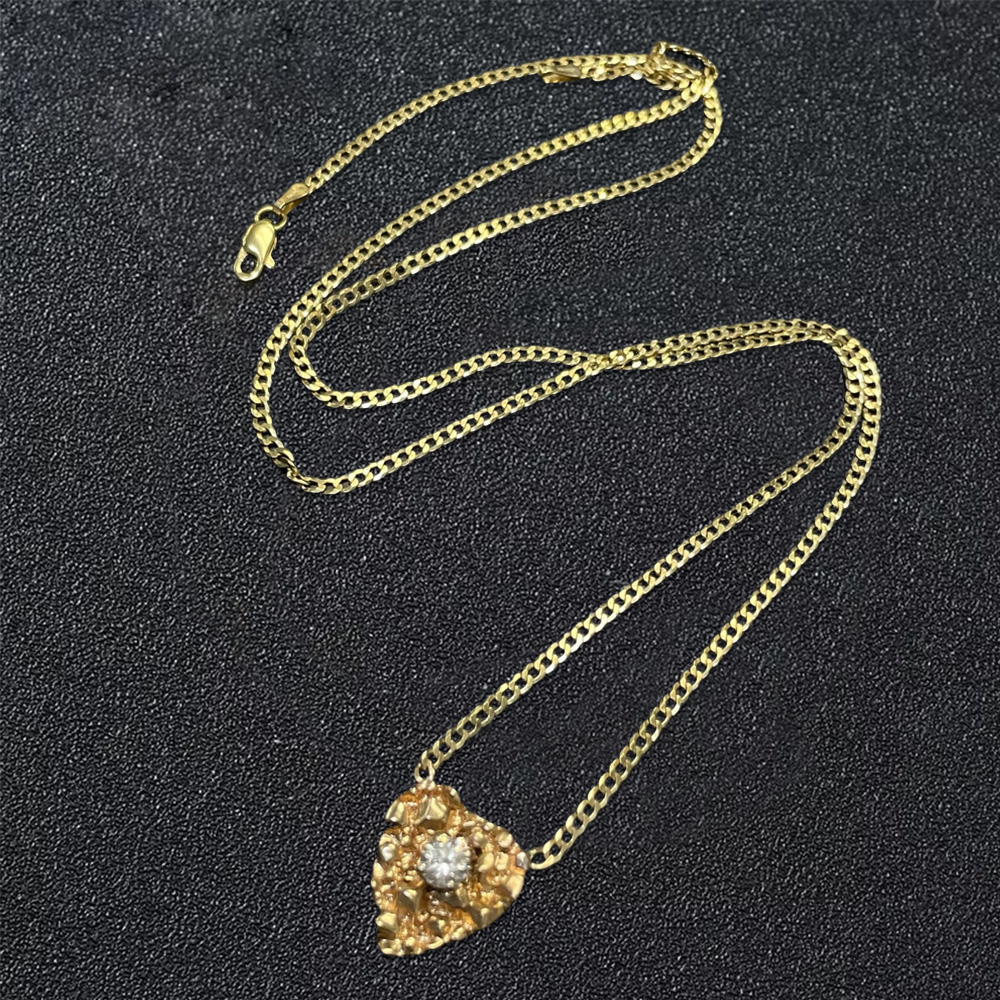 Nugget Style Gold Plated Heart Necklace With Birthstone