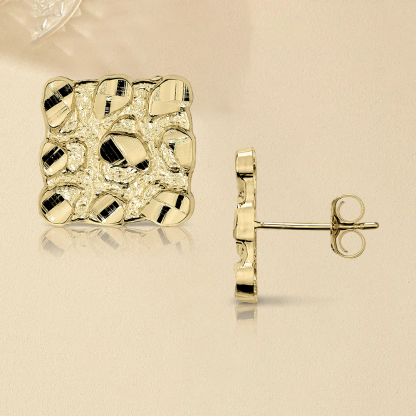 Nugget Square Stud Earrings