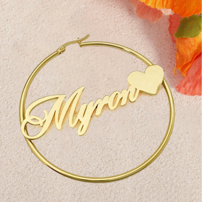 Custom Hoop Name Earring 60mm 30mm
