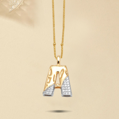 Personalized Bubble Double Plated Letter Initial Necklace