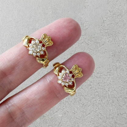 Claddagh Irish Ring Heart Promise Ring With Engraved Text