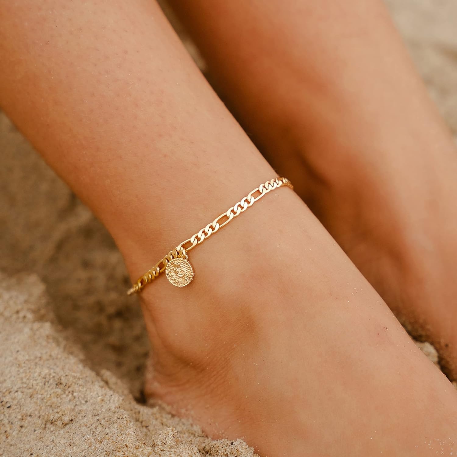 Dainty Zodiac Constellation Anklet Zodiac Sign Disc Ankle