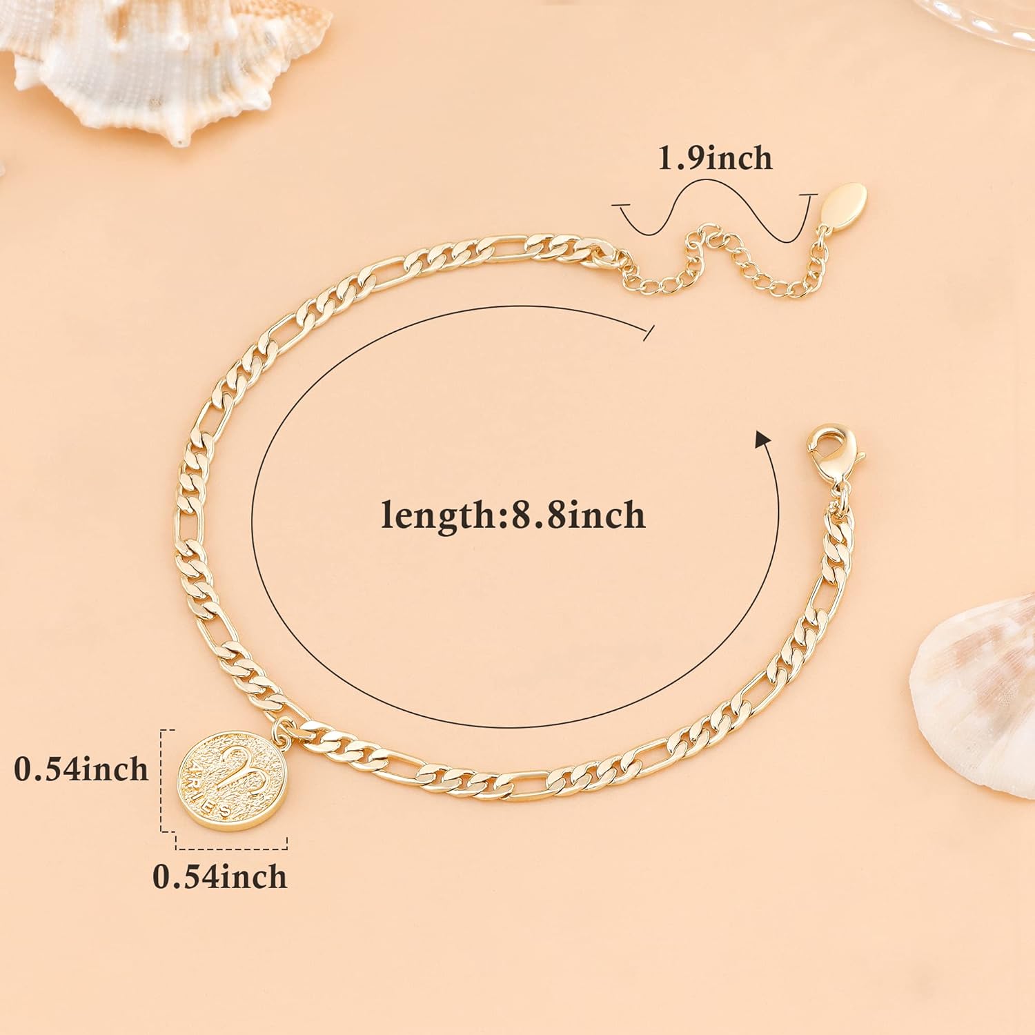 Dainty Zodiac Constellation Anklet Zodiac Sign Disc Ankle