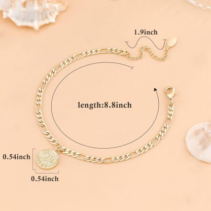 Dainty Zodiac Constellation Anklet Zodiac Sign Disc Ankle