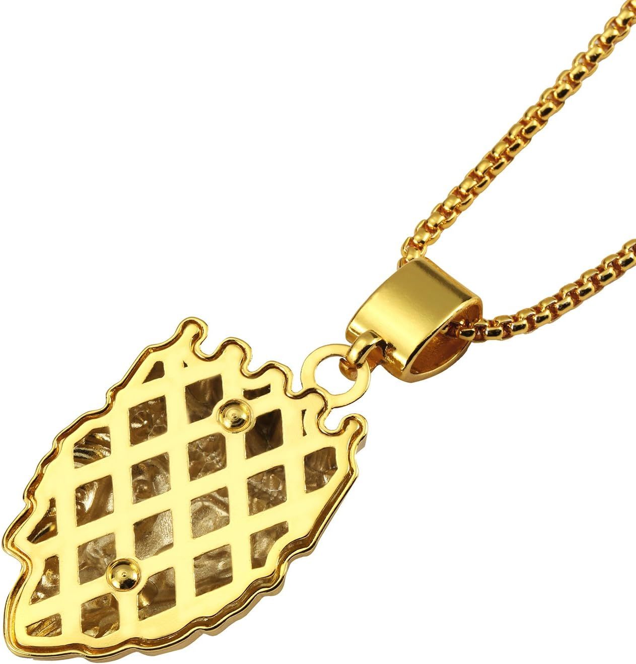 Gold Plated Crown Lion Head Pendant Iced Out Hip Hop Necklace