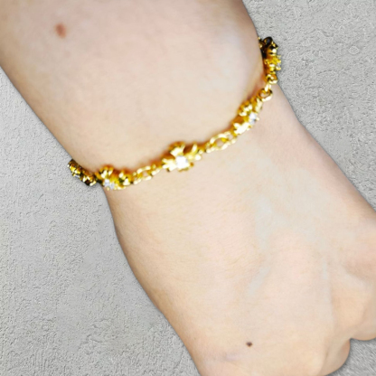 Cross Bracelet with Birthstone Gold Plated Bracelet