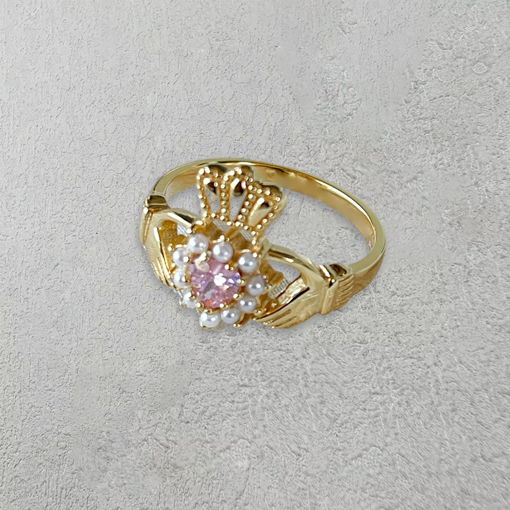 Claddagh Irish Ring Heart Promise Ring With Engraved Text