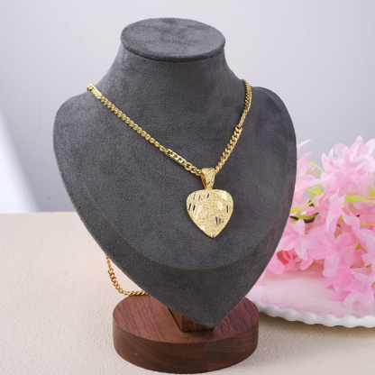 Gold Plated Heart Shaped Nugget Necklace