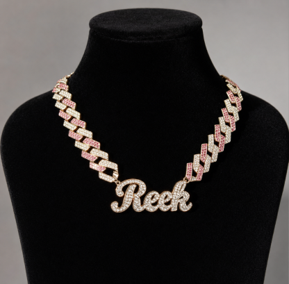 Personalized Iced Out Cuban Chain Zircon Name Necklace