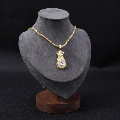 Money Bag Lucky Charm Pendant Necklace 