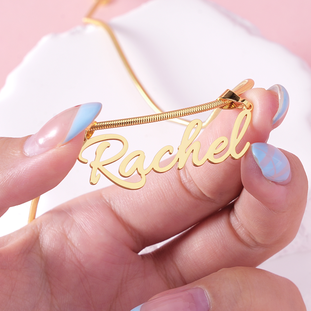 Snake Chain Custom Gold Plated Name Necklace