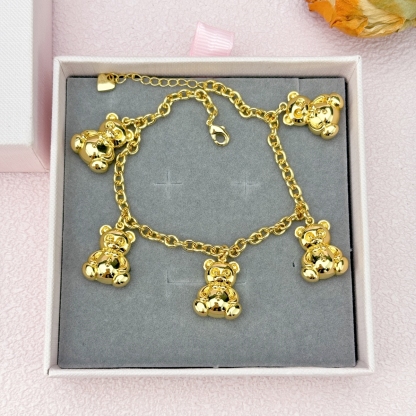 Kids Gold Plated Teddy Bear Pendant Bracelet