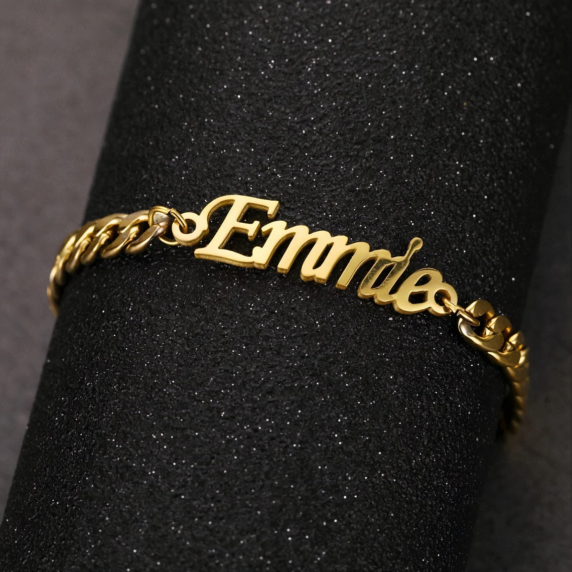 Personalized Gold Plated Nameplate Anklet Curb Chain
