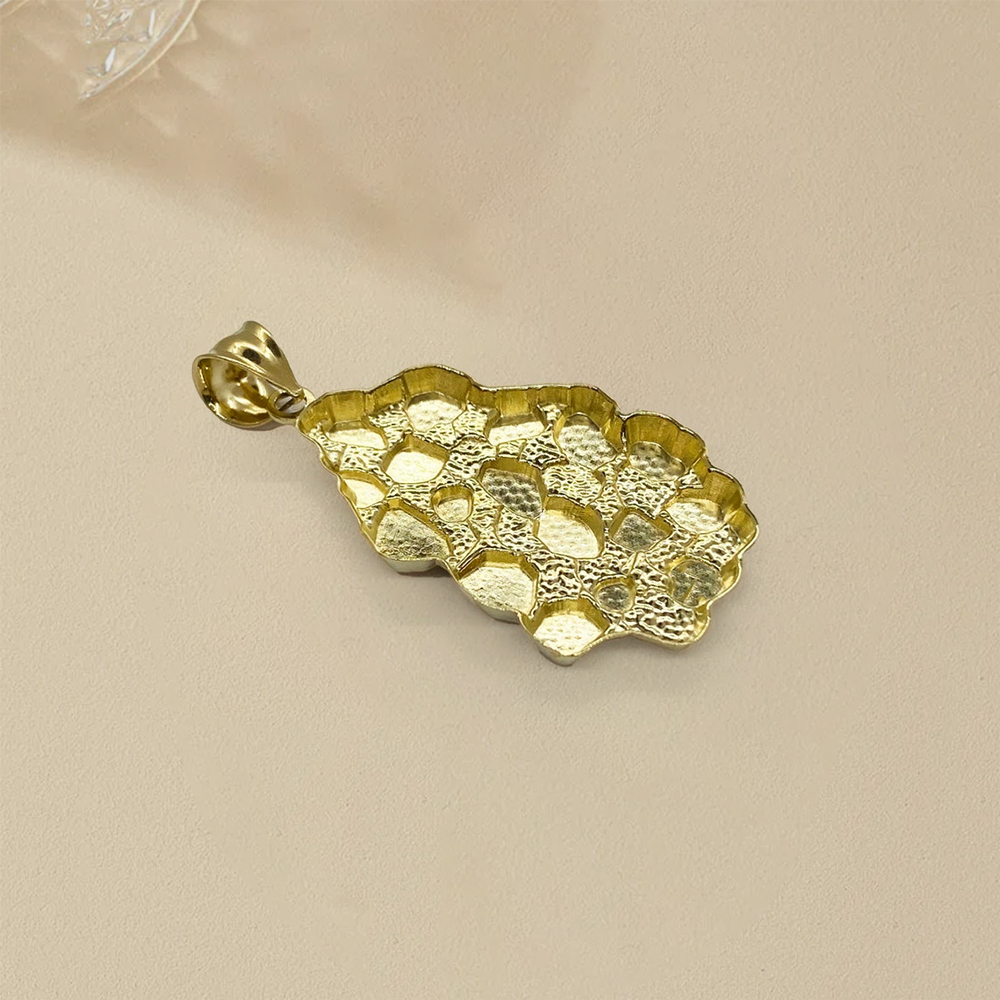 Nugget Vintage Charm Pendant Gold Plated Necklace