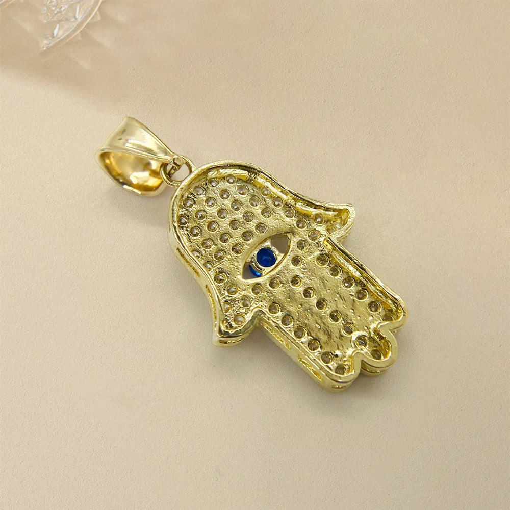 Hamsa Hand Evil Eye Pendant Necklace