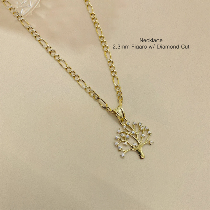 Tree Of Life Pendant Necklace With Crystal Charm