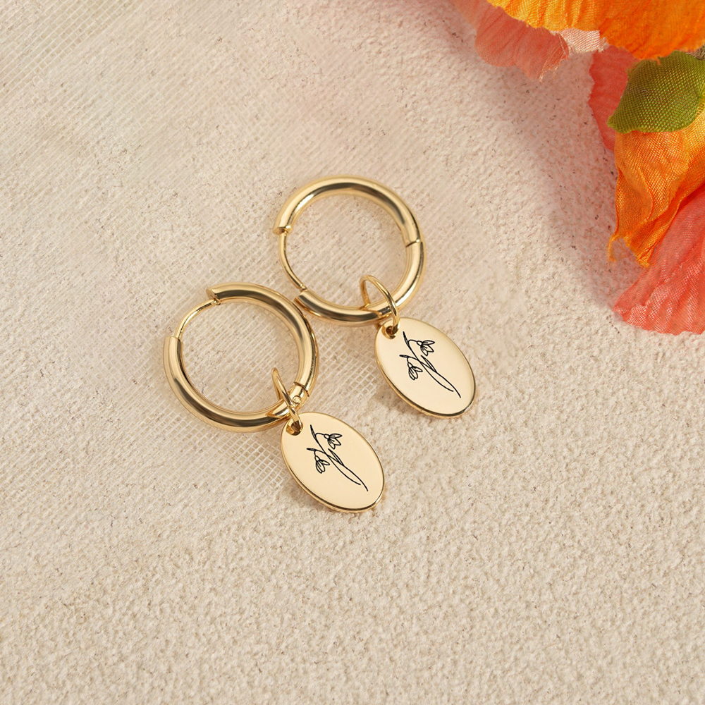 Birth Month Flower Earrings