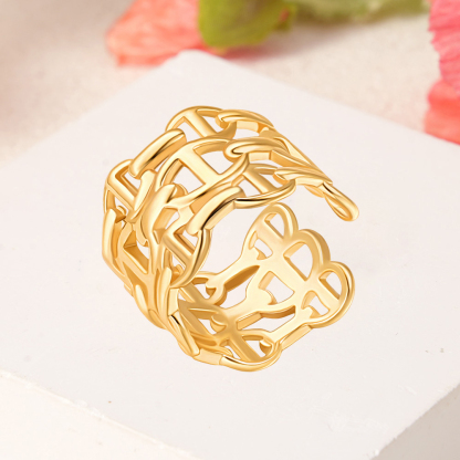 Mariner Anchor Chain Ring Adjustable Open Ring