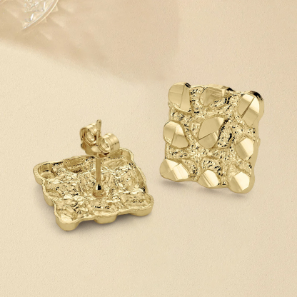 Nugget Square Stud Earrings