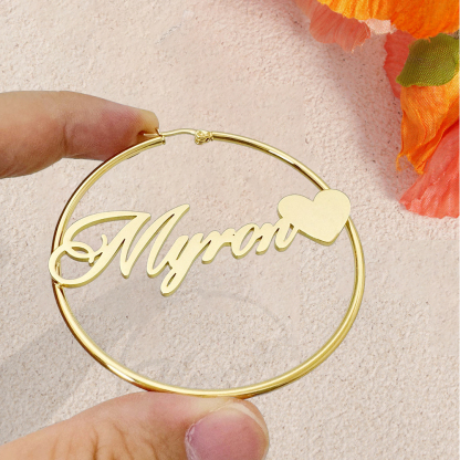 Custom Hoop Name Earring 60mm 30mm