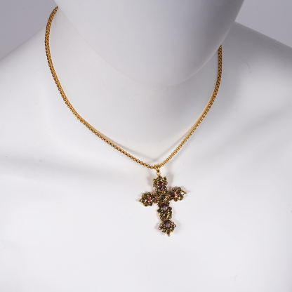 Gold Plated Cross Pendant Necklace 