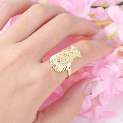 Money Bag Ring Custom Gold Plated Engraved Ring 