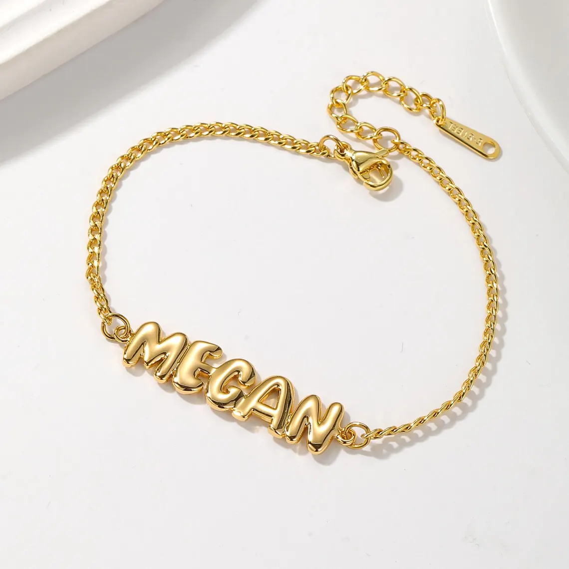 Personalized Cute Bubble Letter Name Bracelet