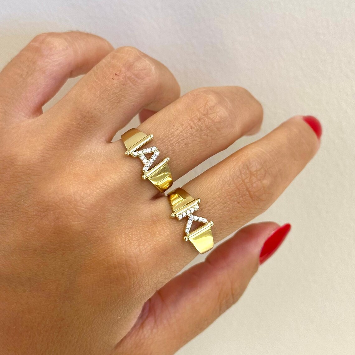 Custom Zirconia Letter Initial Ring